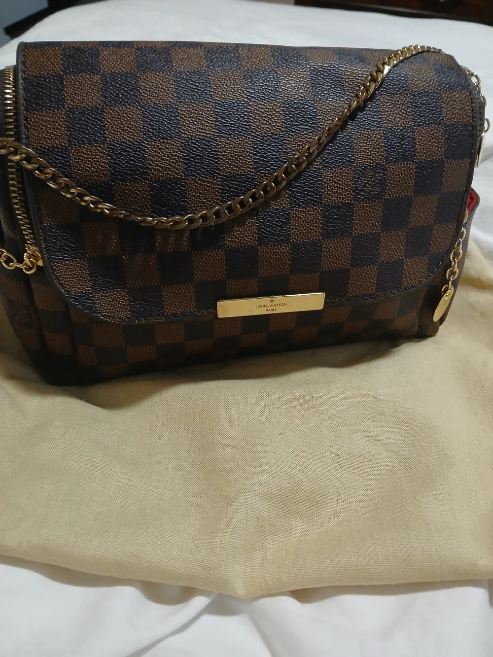 Checkerboard Brown and Dark Brown Crossbody - Picture 10 of 11